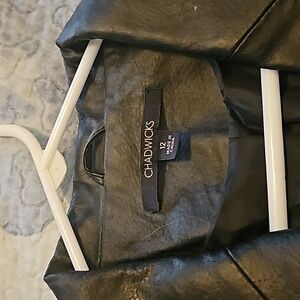 Black leather jacket, size 12